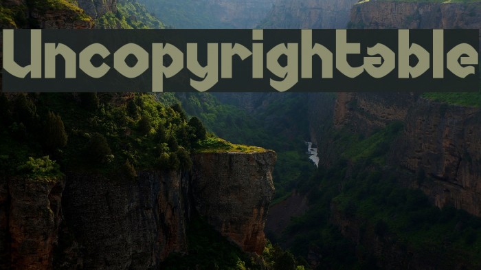 Uncopyrightable Font examples