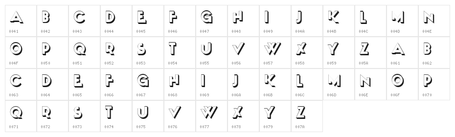 Uncut Regular Character Map