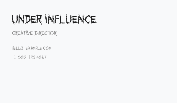Under Influence Business Card