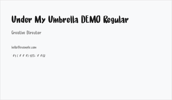 Under My Umbrella DEMO Regular Business Card