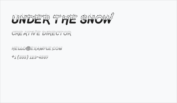 Under The Snow Business Card