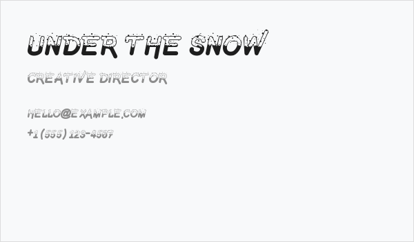 Under The Snow Business Card