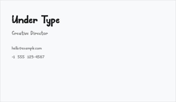Under Type Business Card