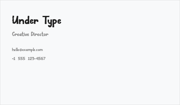Under Type Business Card