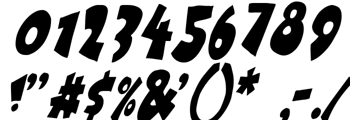 Under attack skew Font OTHER CHARS