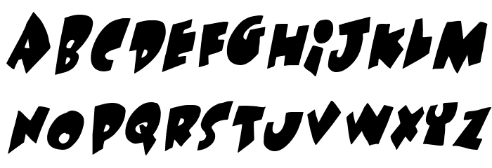 Under attack skew Font LOWERCASE