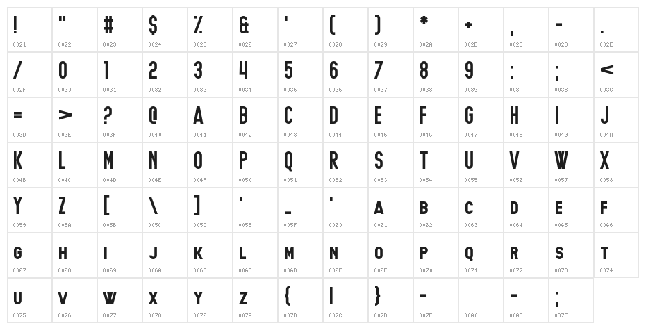Under the Weather Character Map
