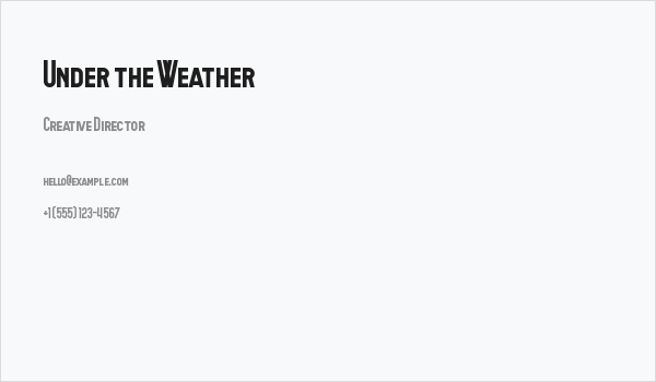 Under the Weather Business Card