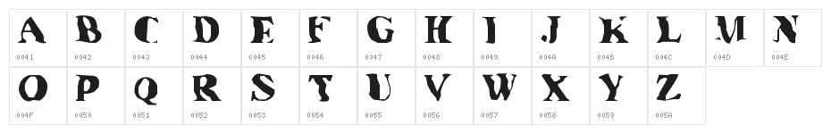 Under water Character Map