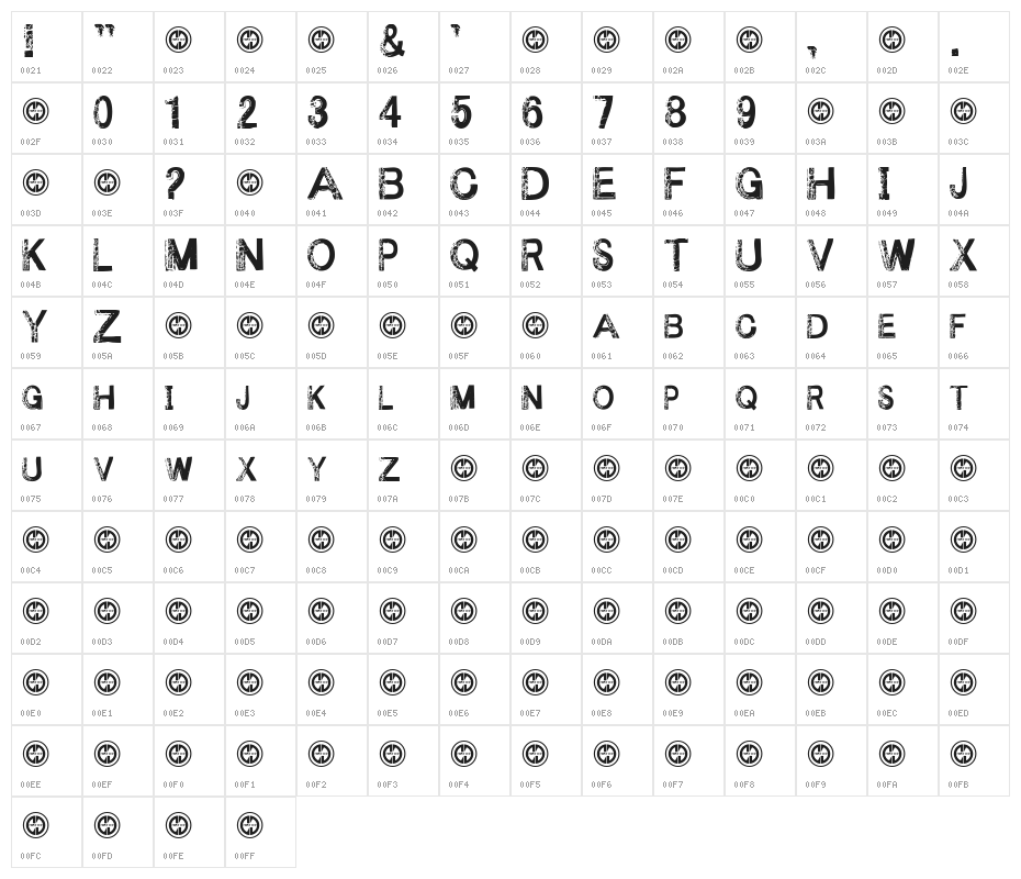 Under your bed Character Map