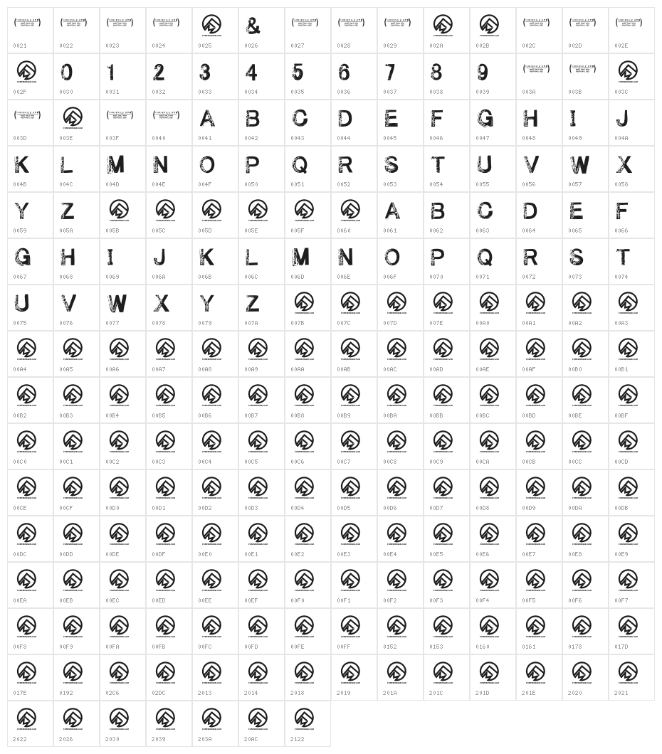 UnderYourBed Character Map