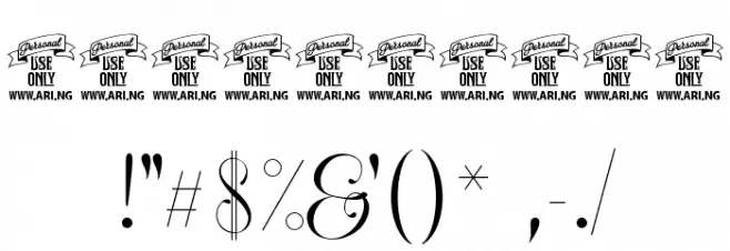 Undergone Personal Use Font OTHER CHARS