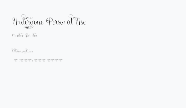 Undergone Personal Use Business Card