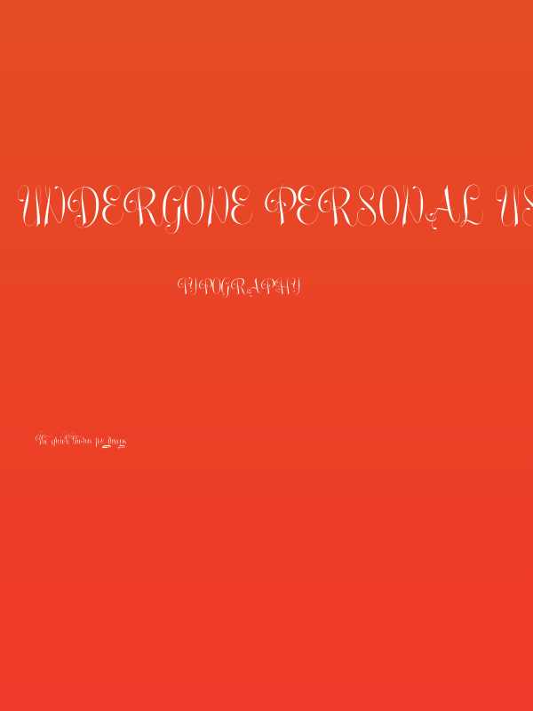 Undergone Personal Use Poster