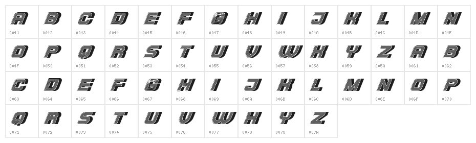 Underground Italic Character Map
