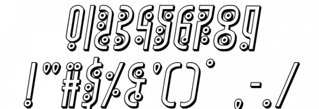 Underground Rose 3D Italic Font OTHER CHARS