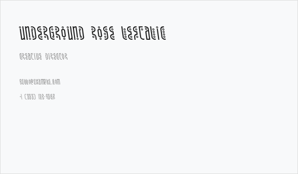 Underground Rose Leftalic Business Card