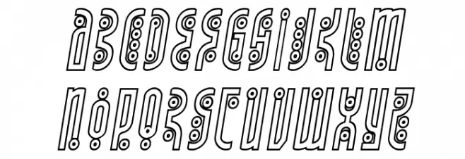 Underground Rose Outline Italic Шрифта ВЕРХНИЙ