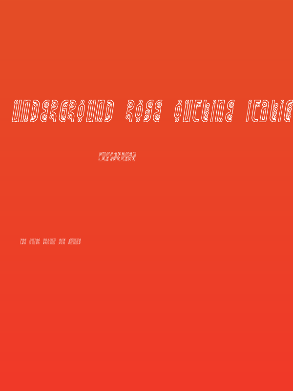 Underground Rose Outline Italic Poster