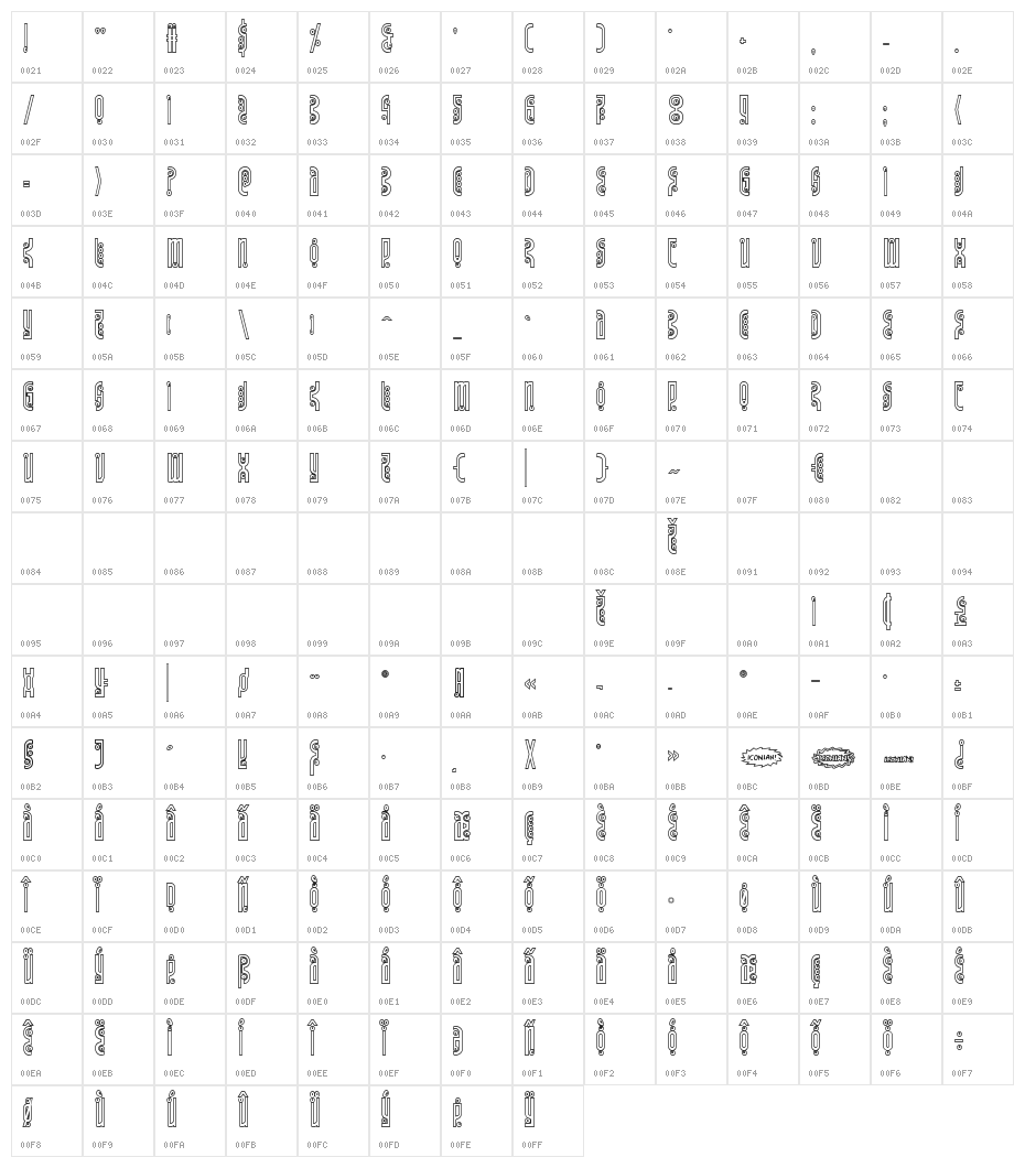 Underground Rose Outline Character Map