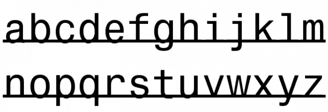 UnderlineMonospace Caratteri MINUSCOLO