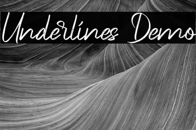 Underlines Demo Font examples