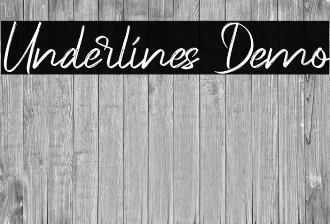 Underlines Demo Font examples