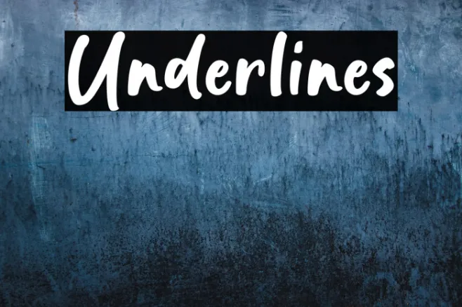 Underlines Example 1