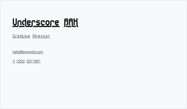 Underscore BRK Business Card