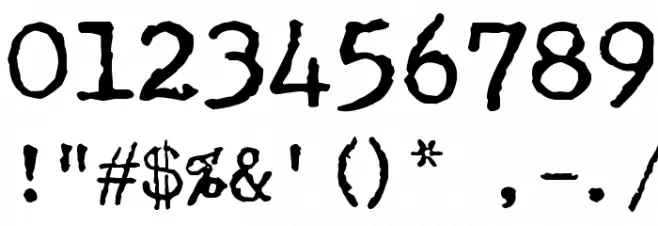 Underwood Champion Font OTHER CHARS