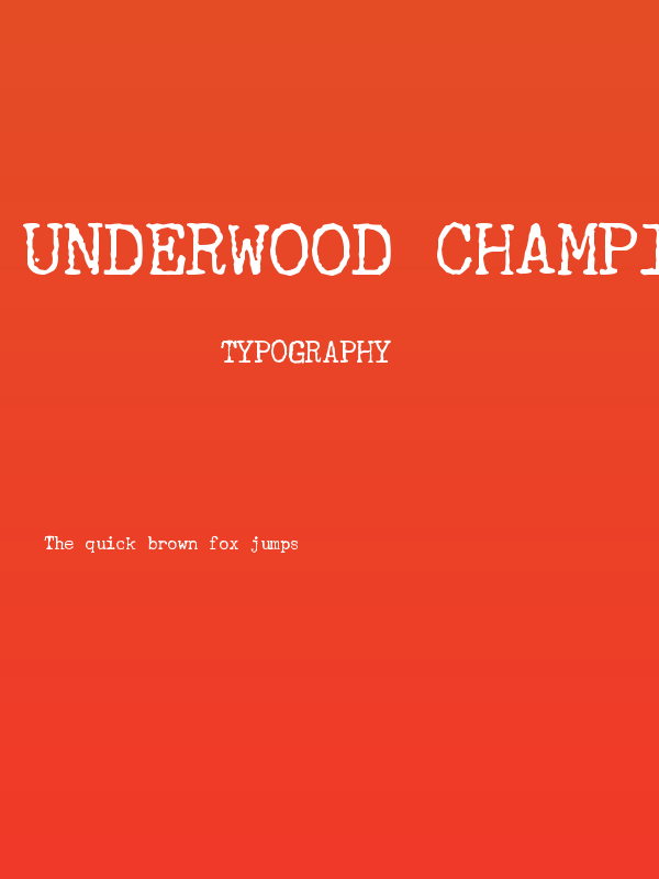 Underwood Champion Poster