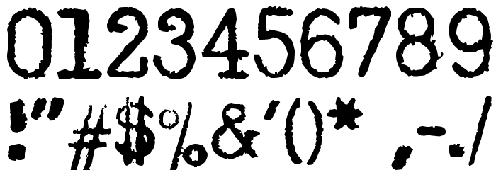 Underwood Quiet Tab Font OTHER CHARS