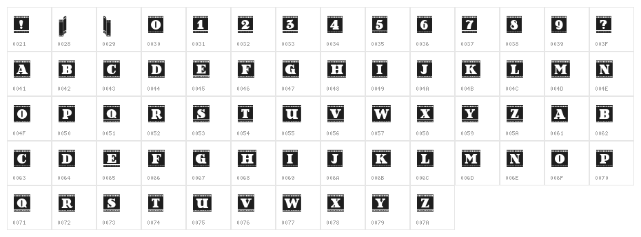 Undeveloped Book Regular Character Map