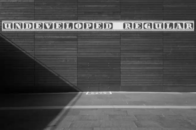 Undeveloped Regular Font examples