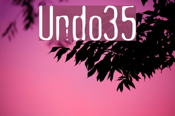Undo35 Font examples