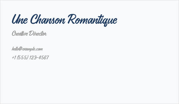 Une Chanson Romantique Business Card