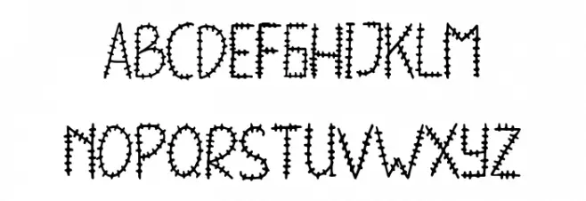 Uneven Schriftart Kleinbuchstaben