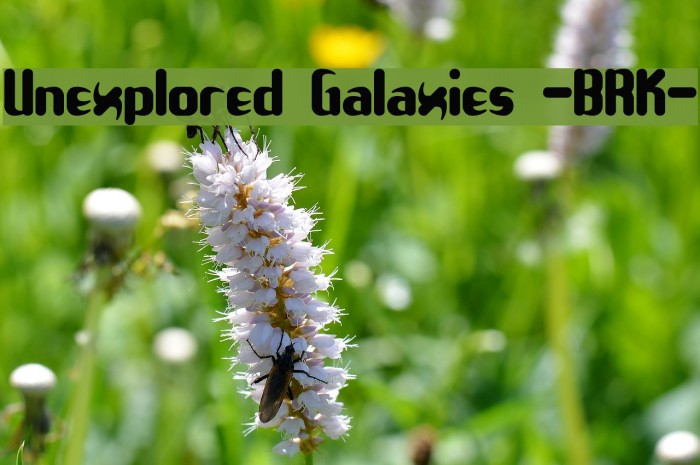 Unexplored Galaxies -BRK- Font examples