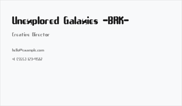 Unexplored Galaxies -BRK- Business Card