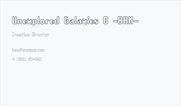 Unexplored Galaxies O -BRK- Business Card