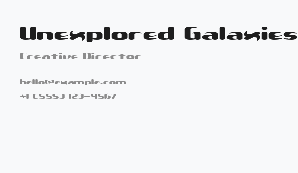 Unexplored Galaxies W -BRK- Business Card