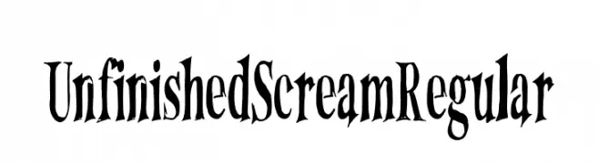 UnfinishedScreamRegular  Frei Schriftart Herunterladen