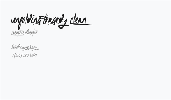 Unfolding Tragedy Clean Business Card