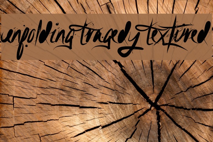 Unfolding Tragedy Textured Font examples