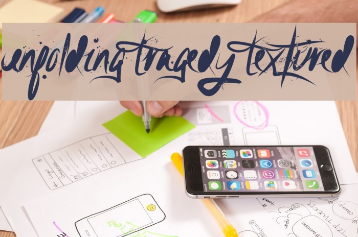 Unfolding Tragedy Textured Font examples