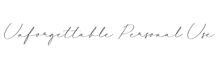 Unforgettable Personal Use  フリーフォントのダウンロード