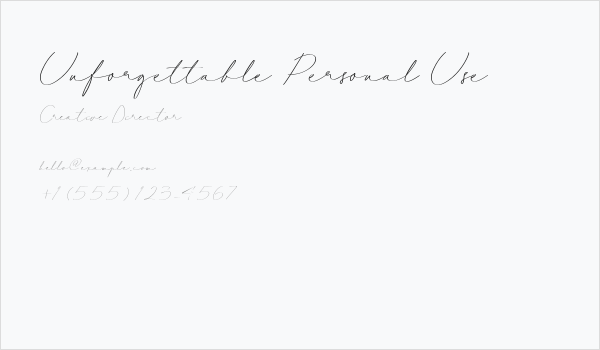 Unforgettable Personal Use Business Card