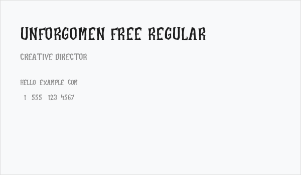 Unforgomen Free Regular Business Card