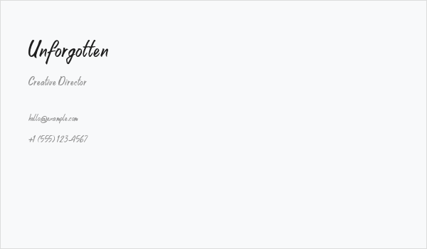 Unforgotten Business Card