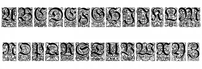 Unger-Fraktur Zierbuchstaben Fonte MAIÚSCULAS
